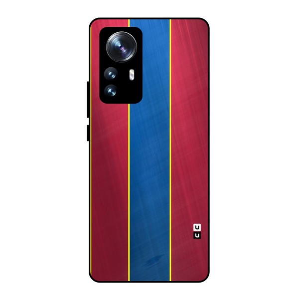 Premium Vertical Stripes Metal Back Case for Xiaomi 12 Pro