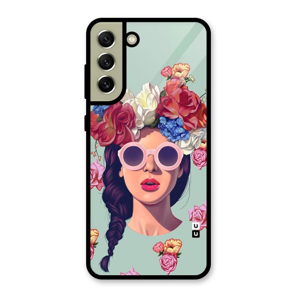Pretty Girl Florals Illustration Art Metal Back Case for Galaxy S21 FE 5G (2023)