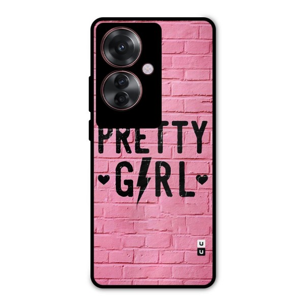 Pretty Girl Wall Metal Back Case for Oppo F25 Pro