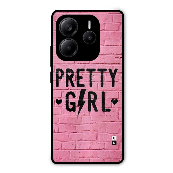Pretty Girl Wall Metal Back Case for Redmi Note 14 5G