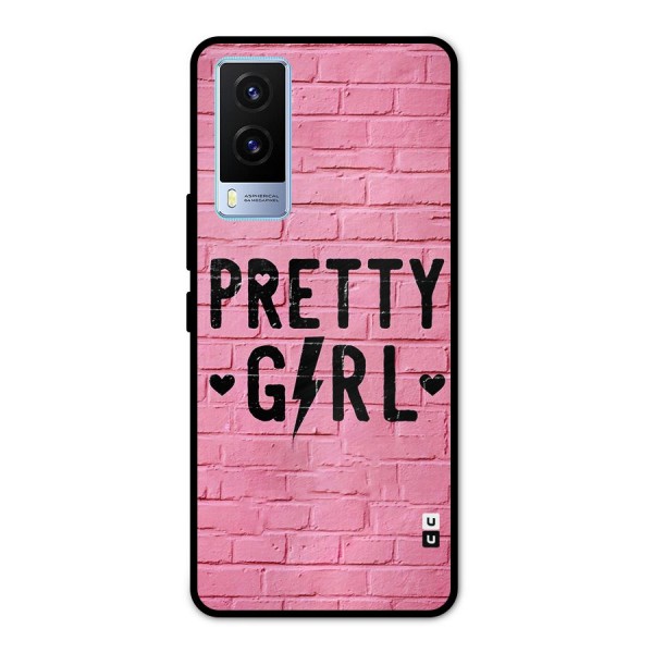 Pretty Girl Wall Metal Back Case for Vivo V21e 5G