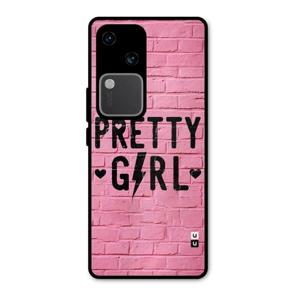 Pretty Girl Wall Metal Back Case for Vivo V30
