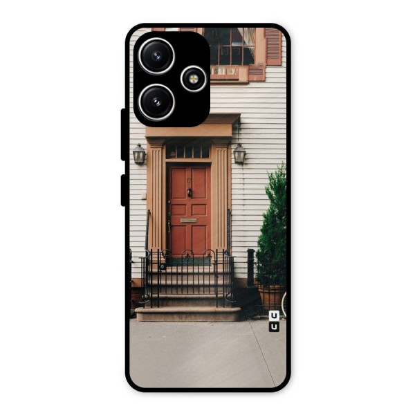 Pretty Orange Door Metal Back Case for Redmi 12 5G