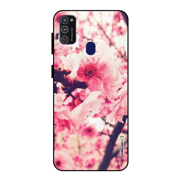 Pretty Pink Flowers Metal Back Case for Galaxy M21