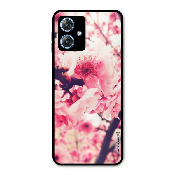 Pretty Pink Flowers Metal Back Case for Moto G54