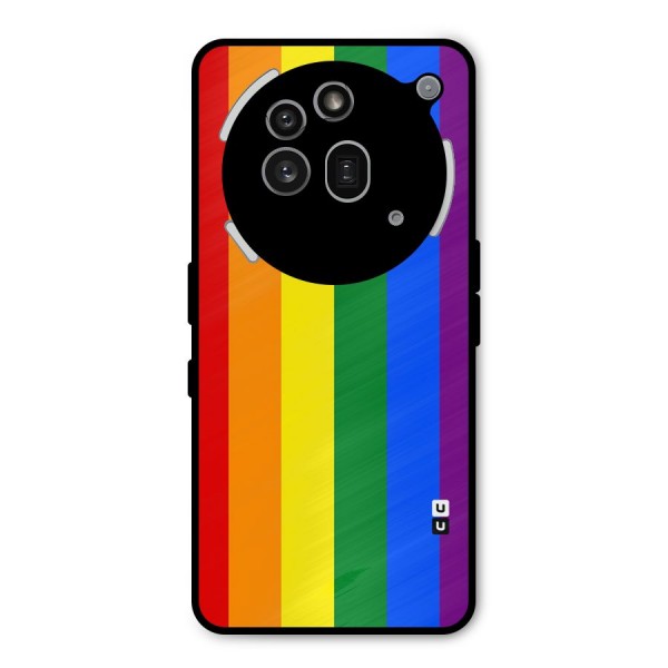 Pride Rainbow Stripes Metal Back Case for Nothing Phone 3a Pro