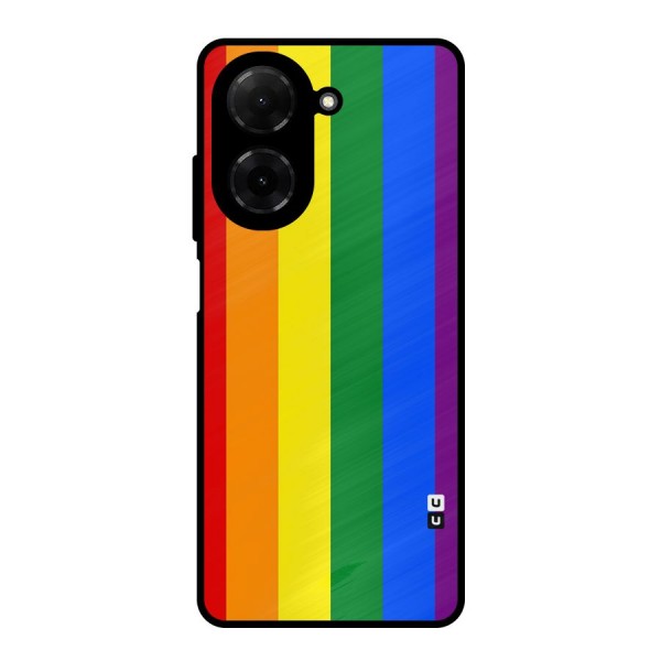 Pride Rainbow Stripes Metal Back Case for Poco C71
