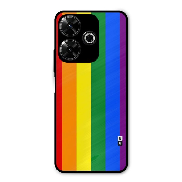 Pride Rainbow Stripes Metal Back Case for Poco M6 Plus