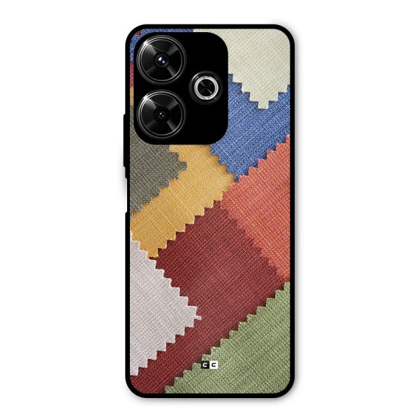 Printed Fabric Metal Back Case for Poco M6 Plus