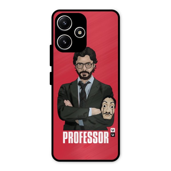 Professor Art Illustration Metal Back Case for Redmi 12 5G