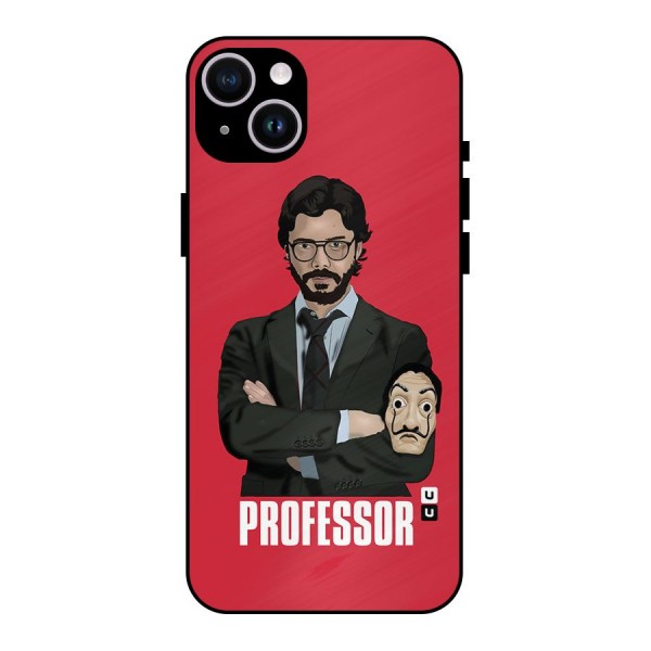 Professor Art Illustration Metal Back Case for iPhone 14 Plus