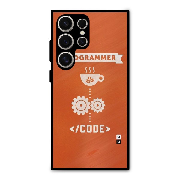 Programmer Coffee Code Metal Back Case for Galaxy S24 Ultra