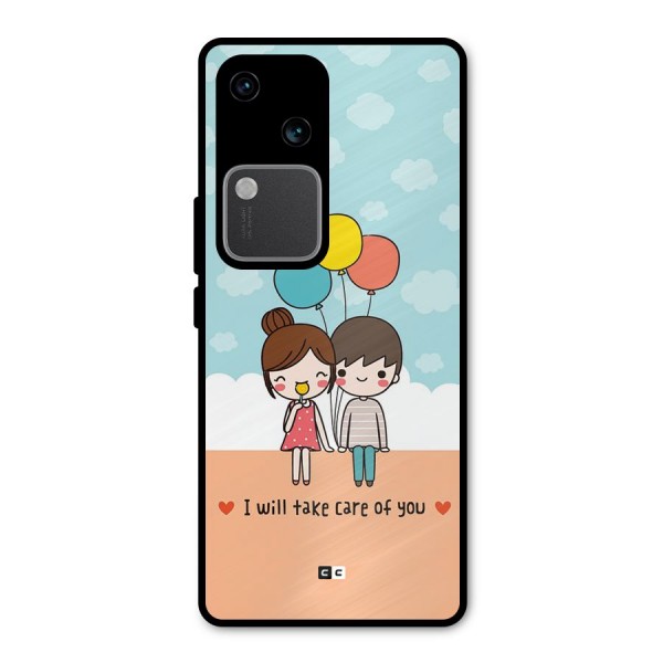 Promise To Care Metal Back Case for Vivo V30 Pro