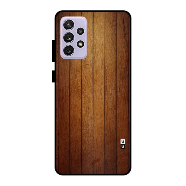 Proper Brown Wood Metal Back Case for Galaxy A72