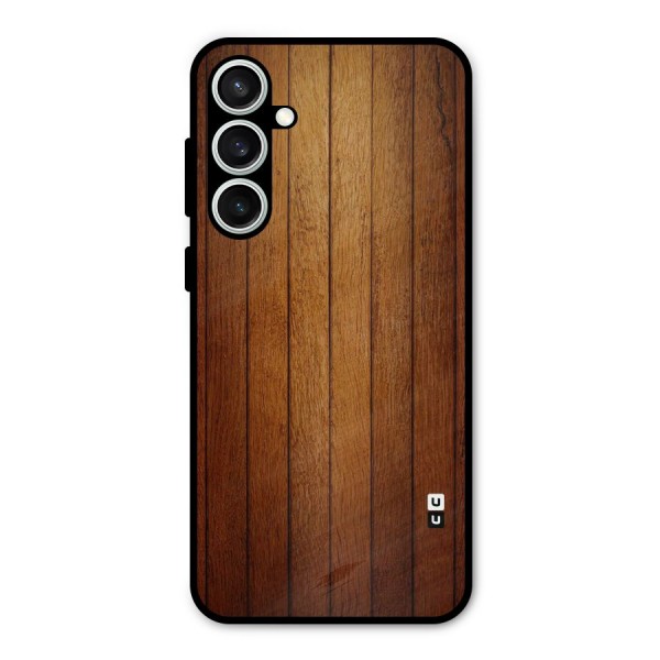Proper Brown Wood Metal Back Case for Galaxy S23 FE