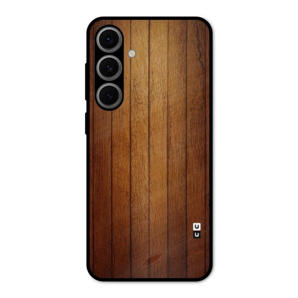 Proper Brown Wood Metal Back Case for Galaxy S24 FE