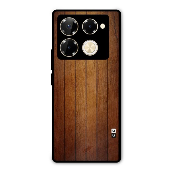 Proper Brown Wood Metal Back Case for Infinix Note 40 Pro Plus