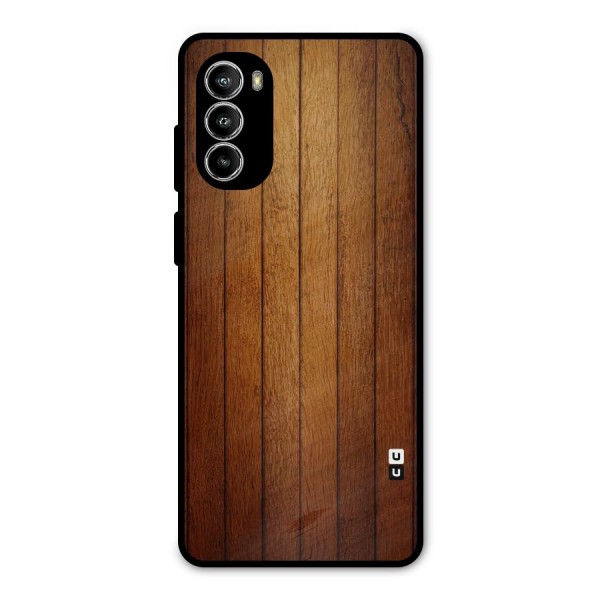 Proper Brown Wood Metal Back Case for Moto G52