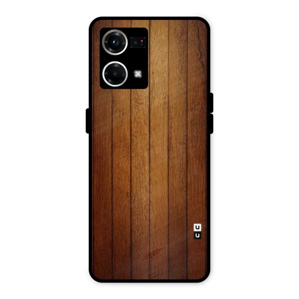 Proper Brown Wood Metal Back Case for Oppo F21 Pro 4G