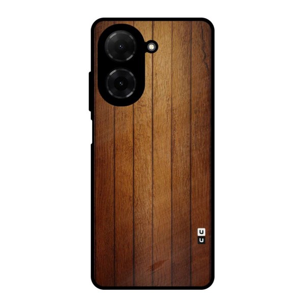 Proper Brown Wood Metal Back Case for Poco C71