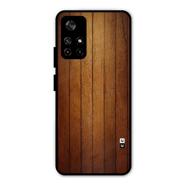 Proper Brown Wood Metal Back Case for Poco M4 Pro 5G