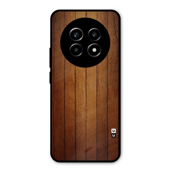 Proper Brown Wood Metal Back Case for Realme 13 Pro