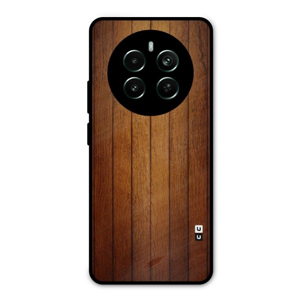 Proper Brown Wood Metal Back Case for Realme Narzo 70 Pro