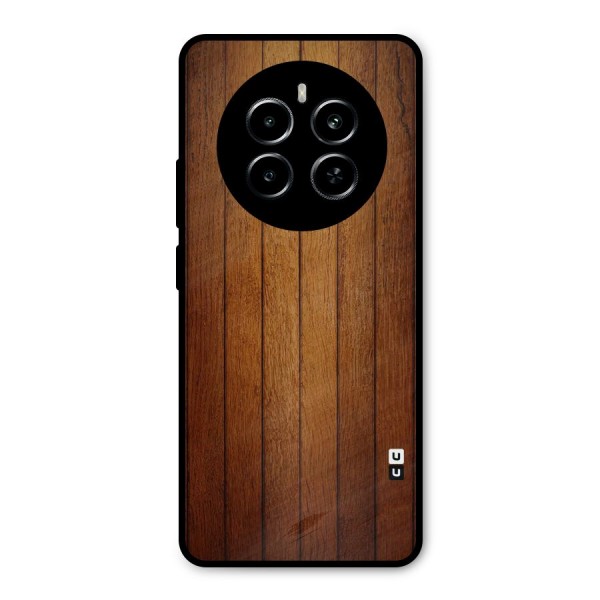 Proper Brown Wood Metal Back Case for Realme P1