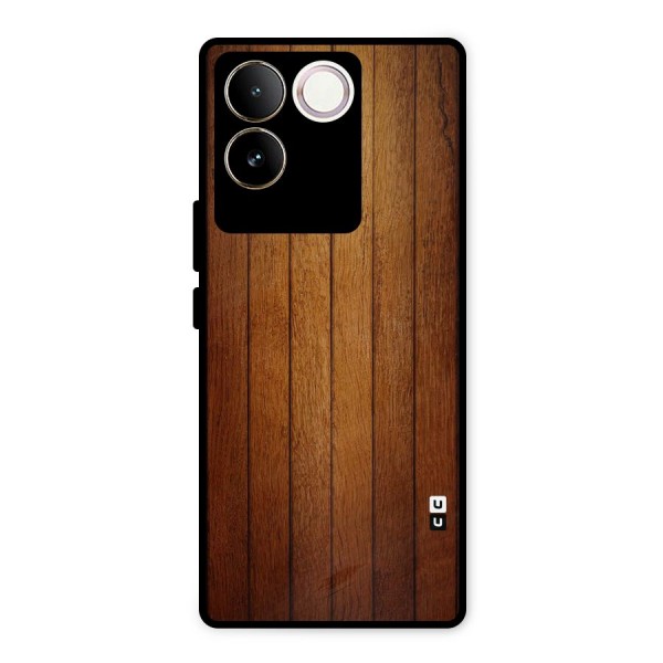 Proper Brown Wood Metal Back Case for Vivo T2 Pro