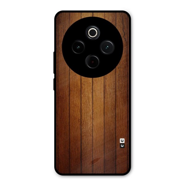 Proper Brown Wood Metal Back Case for Vivo T4