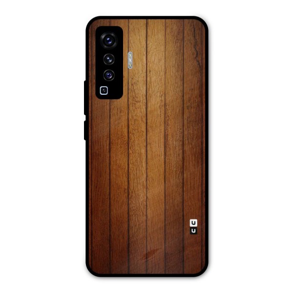 Proper Brown Wood Metal Back Case for Vivo X50