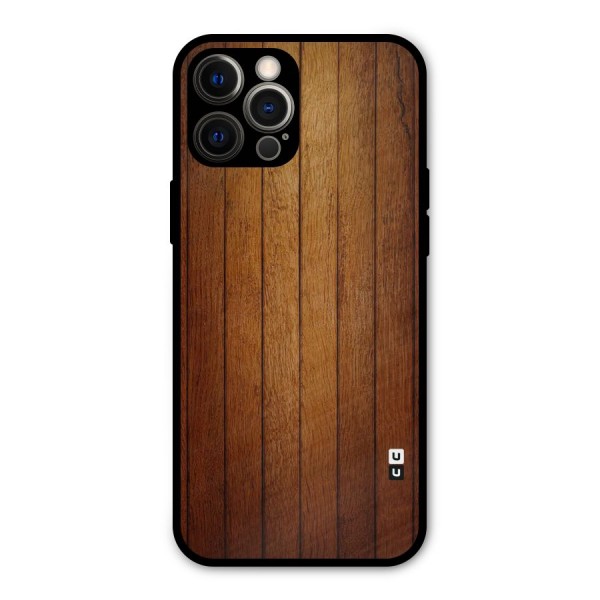 Proper Brown Wood Metal Back Case for iPhone 12 Pro Max
