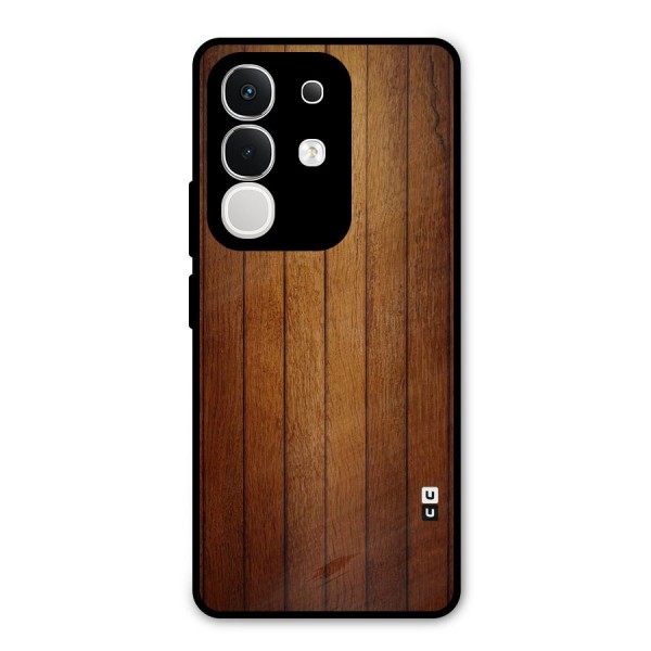 Proper Brown Wood Metal Back Case for iQOO Z10x
