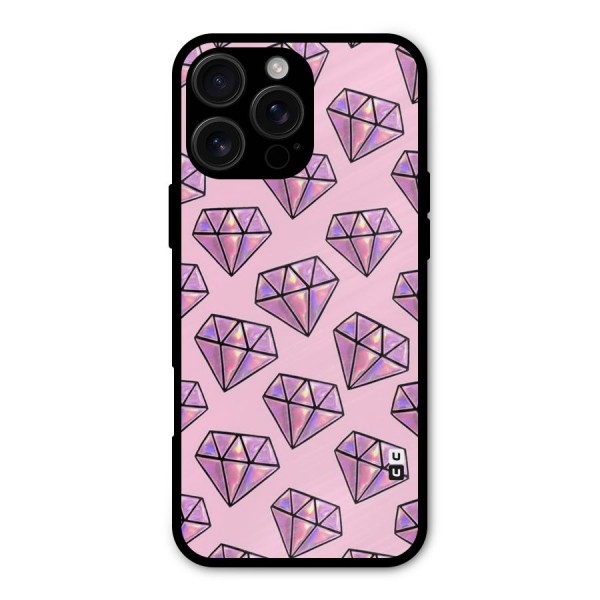Purple Diamond Designs Metal Back Case for iPhone 16 Pro Max