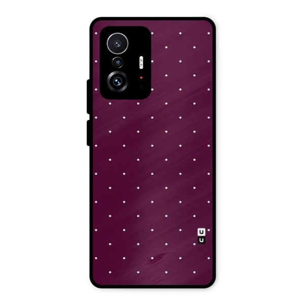 Purple Polka Metal Back Case for Xiaomi 11T Pro