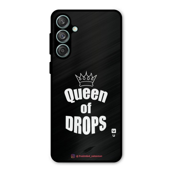 Queen of Drops Black Metal Back Case for Galaxy M55 5G