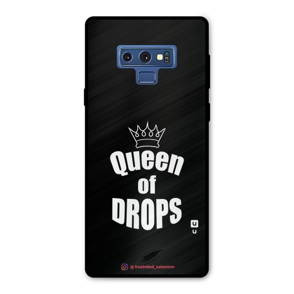 Queen of Drops Black Metal Back Case for Galaxy Note 9