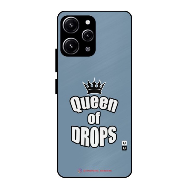 Queen of Drops SteelBlue Glass Back Case for Redmi 12 4G