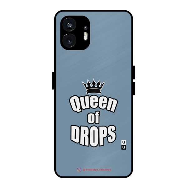 Queen of Drops SteelBlue Metal Back Case for Nothing Phone 2