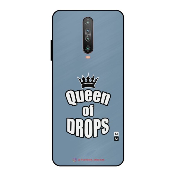 Queen of Drops SteelBlue Metal Back Case for Poco X2