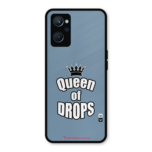 Queen of Drops SteelBlue Metal Back Case for Realme 9i