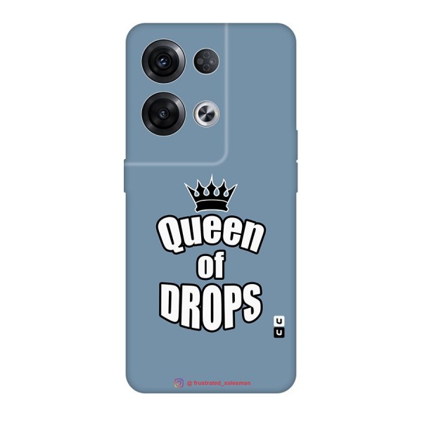 Queen of Drops SteelBlue Original Polycarbonate Back Case for Oppo Reno8 Pro 5G