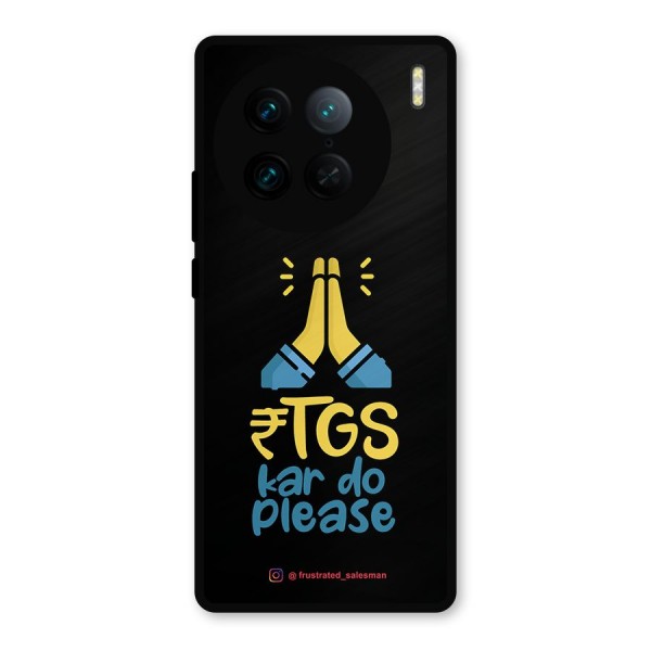 RTGS Kar Do Please Black Metal Back Case for Vivo X90 Pro