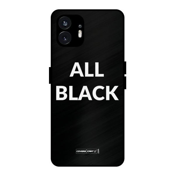 Raftaar All Black Metal Back Case for Nothing Phone 2