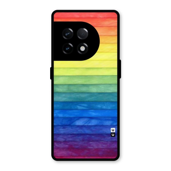 Rainbow Colors Stripes Metal Back Case for OnePlus 11R