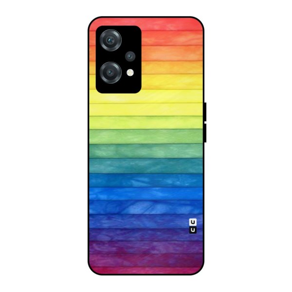 Rainbow Colors Stripes Metal Back Case for OnePlus Nord CE 2 Lite 5G