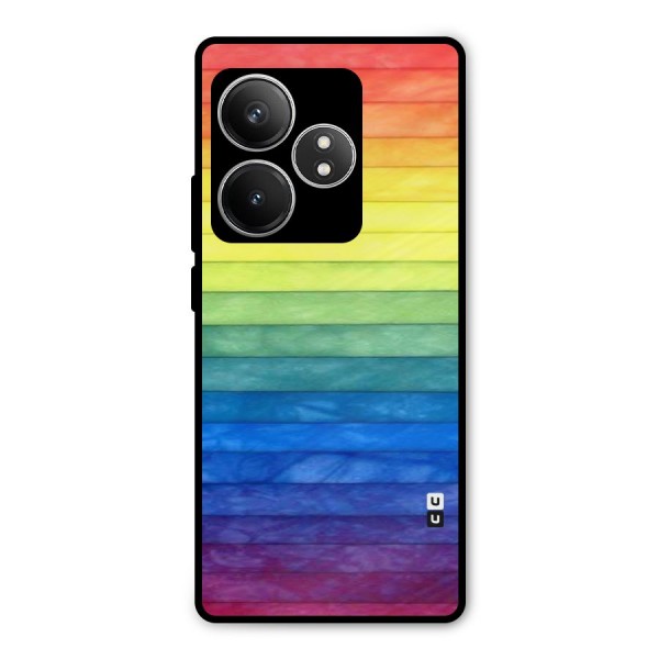 Rainbow Colors Stripes Metal Back Case for Realme GT 6T