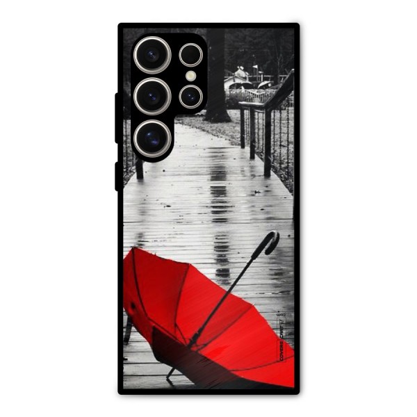 Rainy Red Umbrella Metal Back Case for Galaxy S24 Ultra