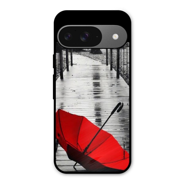 Rainy Red Umbrella Metal Back Case for Google Pixel 9