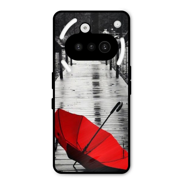 Rainy Red Umbrella Metal Back Case for Nothing Phone 3a